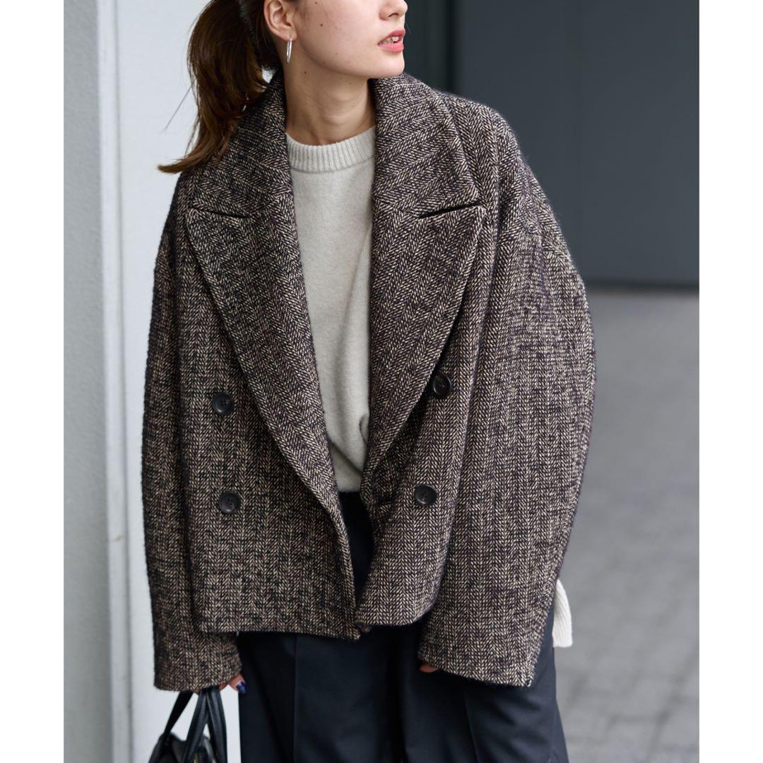 定価5.3万円！FRAMeWORKフレームワークTWEEDツイードショートコート