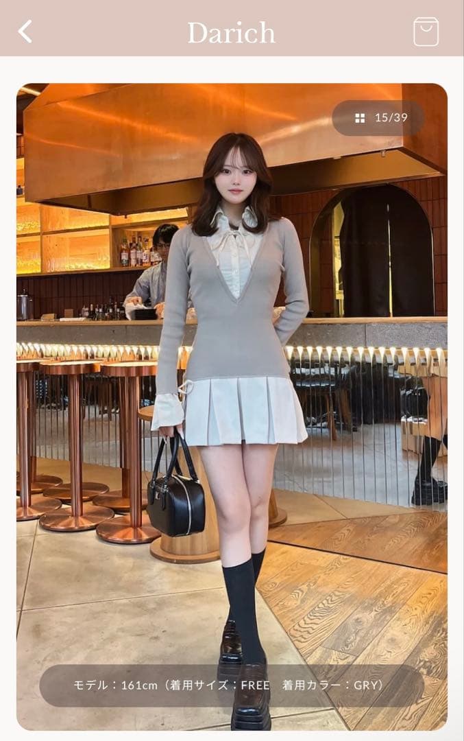 Darich シャツドッキングプリーツミニワンピース - メルカリ