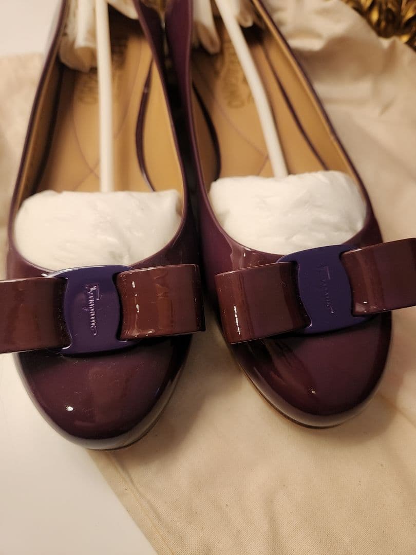 Salvatore Ferragamo パープル バレエシューズ 6.5D