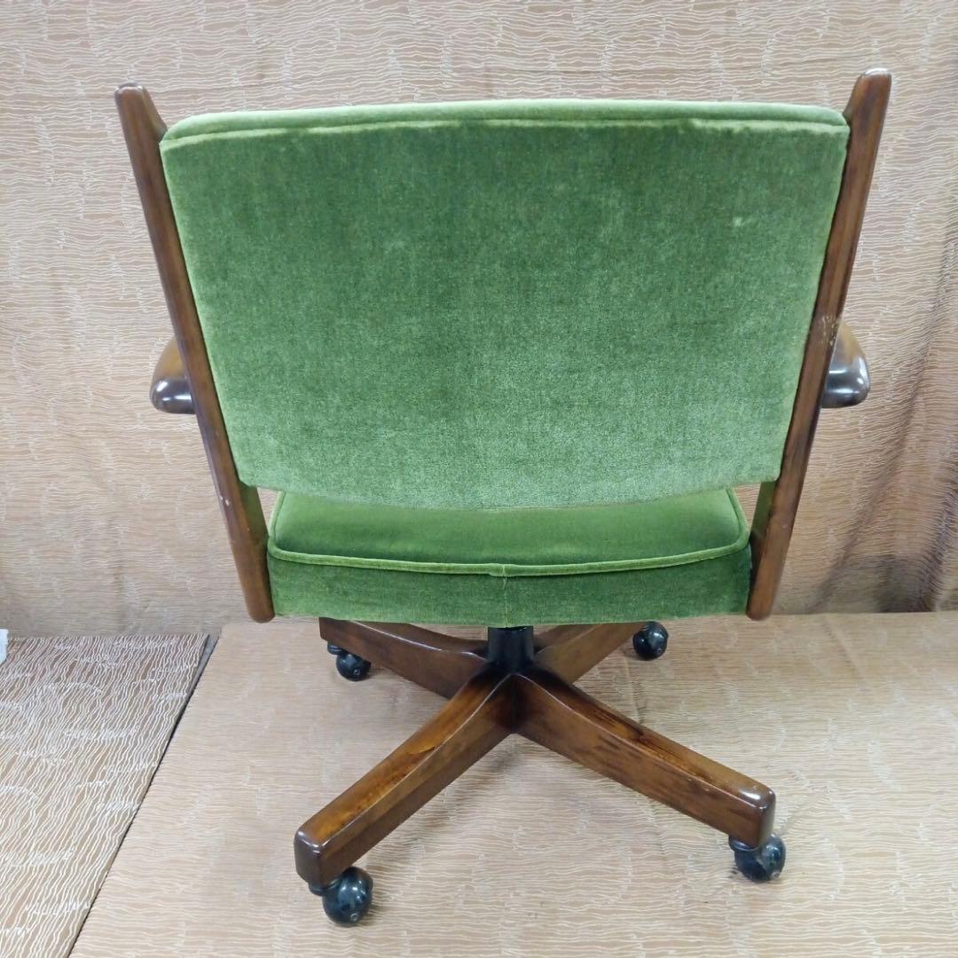 カリモク コロニアル デスクチェア モスグリーン オールドカリモク