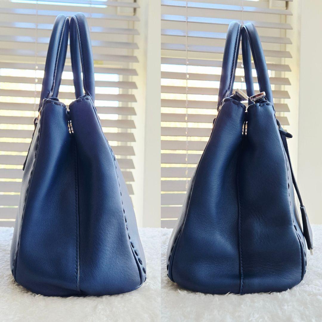 ⭐PRADA⭐ プラダ ガレリア ハンドバッグ ネイビー レザー