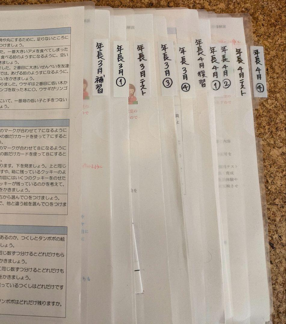 伸芽会】年長11〜10月 総合クラス 冬期 夏期 直前講習 未記入プリント