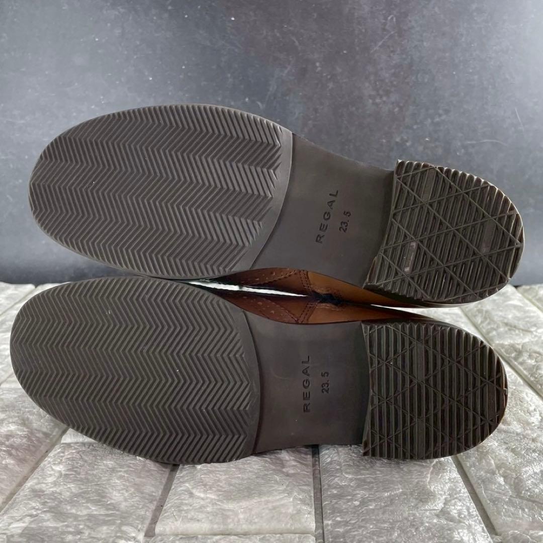 未使用級 23.5 リーガル ショートブーツ レースアップブーツ