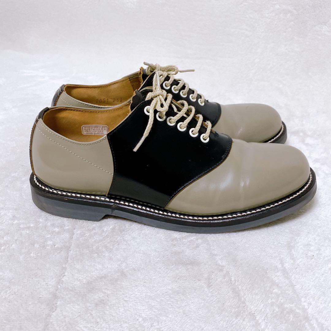 美品　REGAL　サドルシューズ　25.5cm　ブラック　グレー　バイカラー　黒