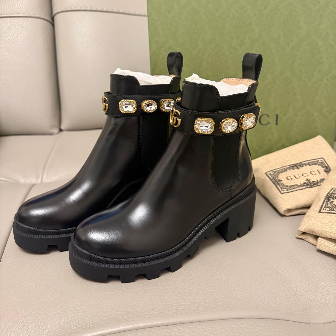 新品未使用】GUCCI ブラック サイドゴアブーツ - メルカリ