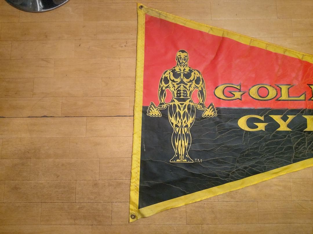 ボディビル,プロレス,格闘技☆GOLD'S GYM ゴールドジム バーナー 旗