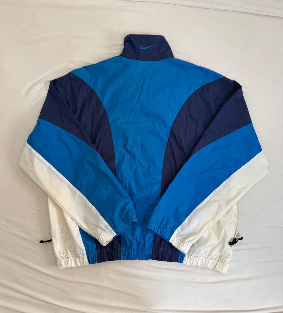 白タグ 90's NIKE ナイキ ナイロンジャケット マルチカラー 刺繍ロゴ