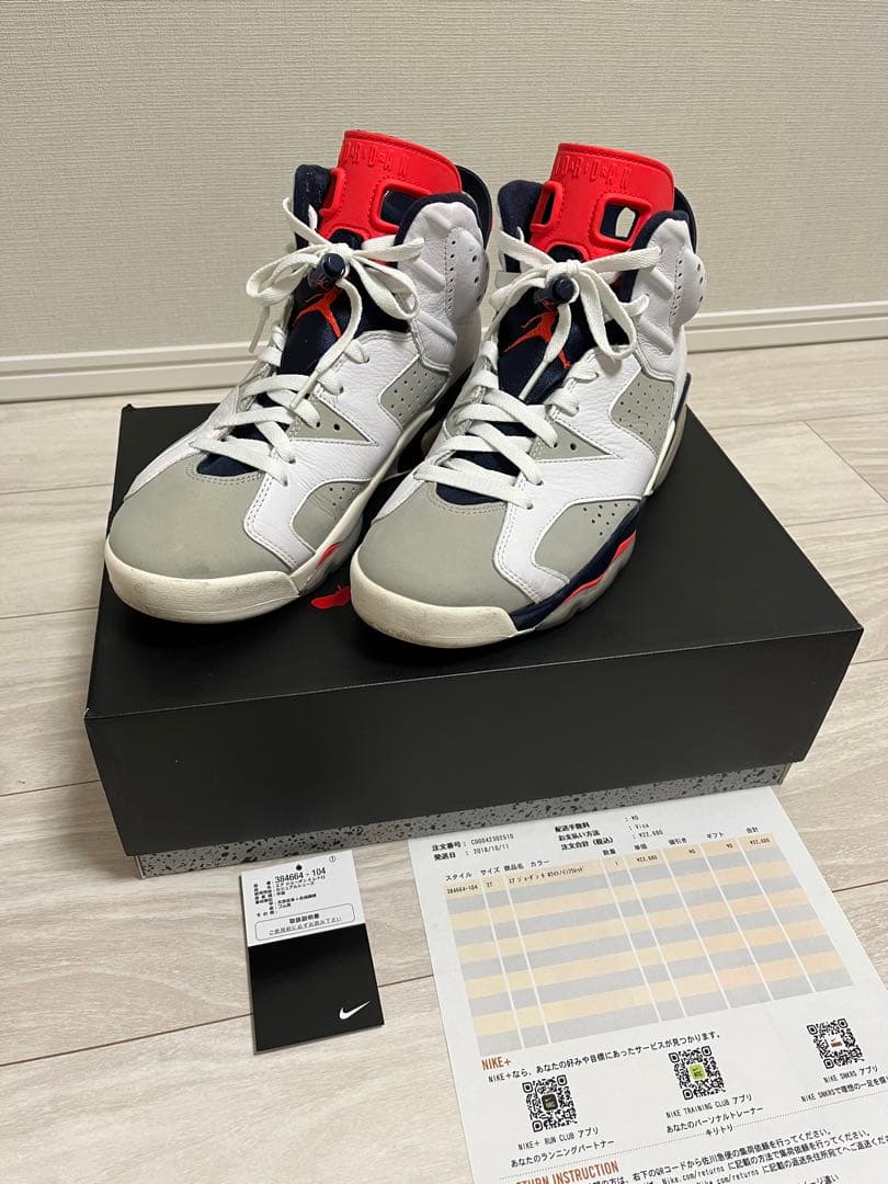 ナイキ エアジョーダン6 レトロ 27cm 384664-104 Jordan 6 Retro 'Tinker' - Air Jordan - 384664 104 - white/infrared