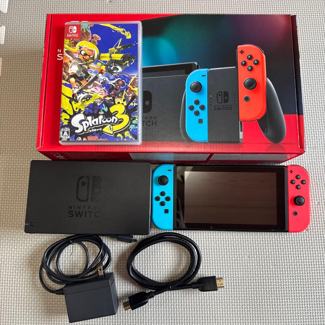 Nintendo Switch 本体 青/赤 + Splatoon 3 Nintendo Switch- OLED Model, Splatoon 3 Special Edition, 64GB