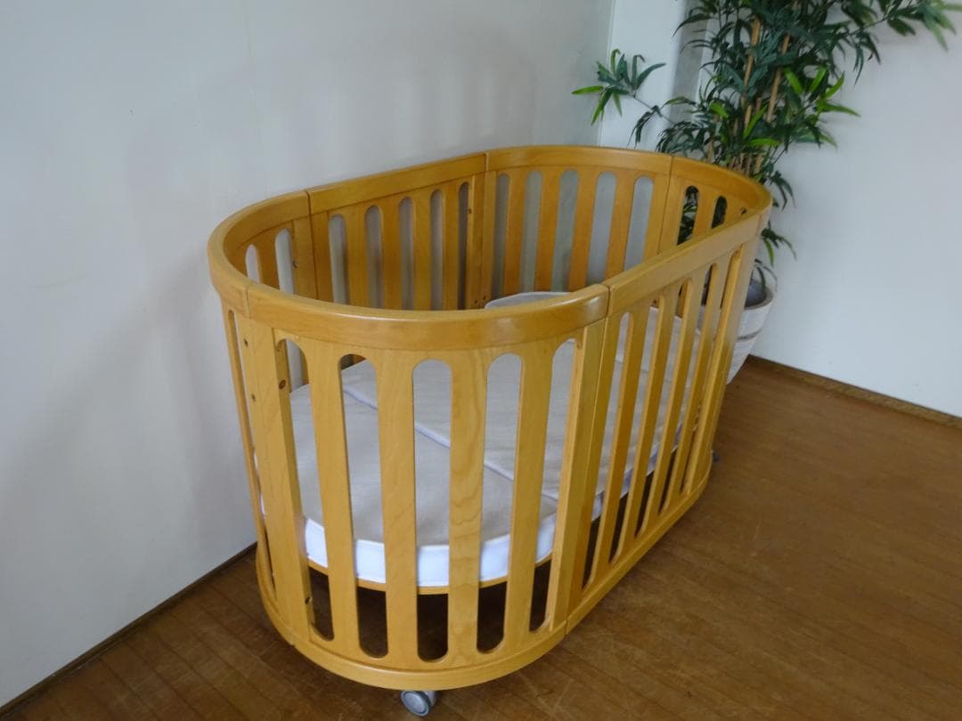 ベビーベッド　ベビーサークル　木製　マットレス付き　（検）ストッケ ストッケ STOKKE スリーピー マットレス付きベッドセット ナチュラル