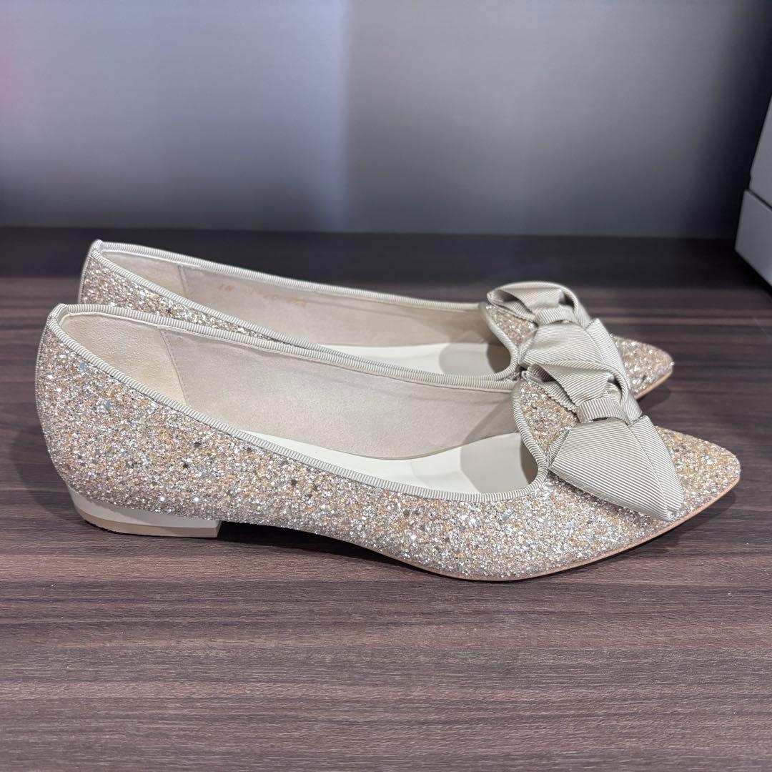 DIANA グログランリボンのオペラシューズ プラチナ／グリッター - メルカリ