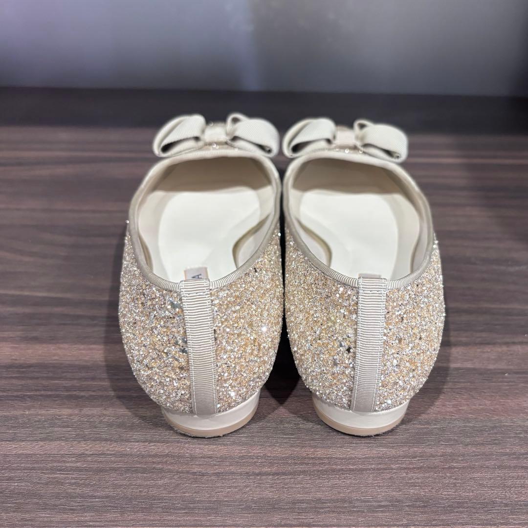 DIANA グログランリボンのオペラシューズ プラチナ／グリッター - メルカリ