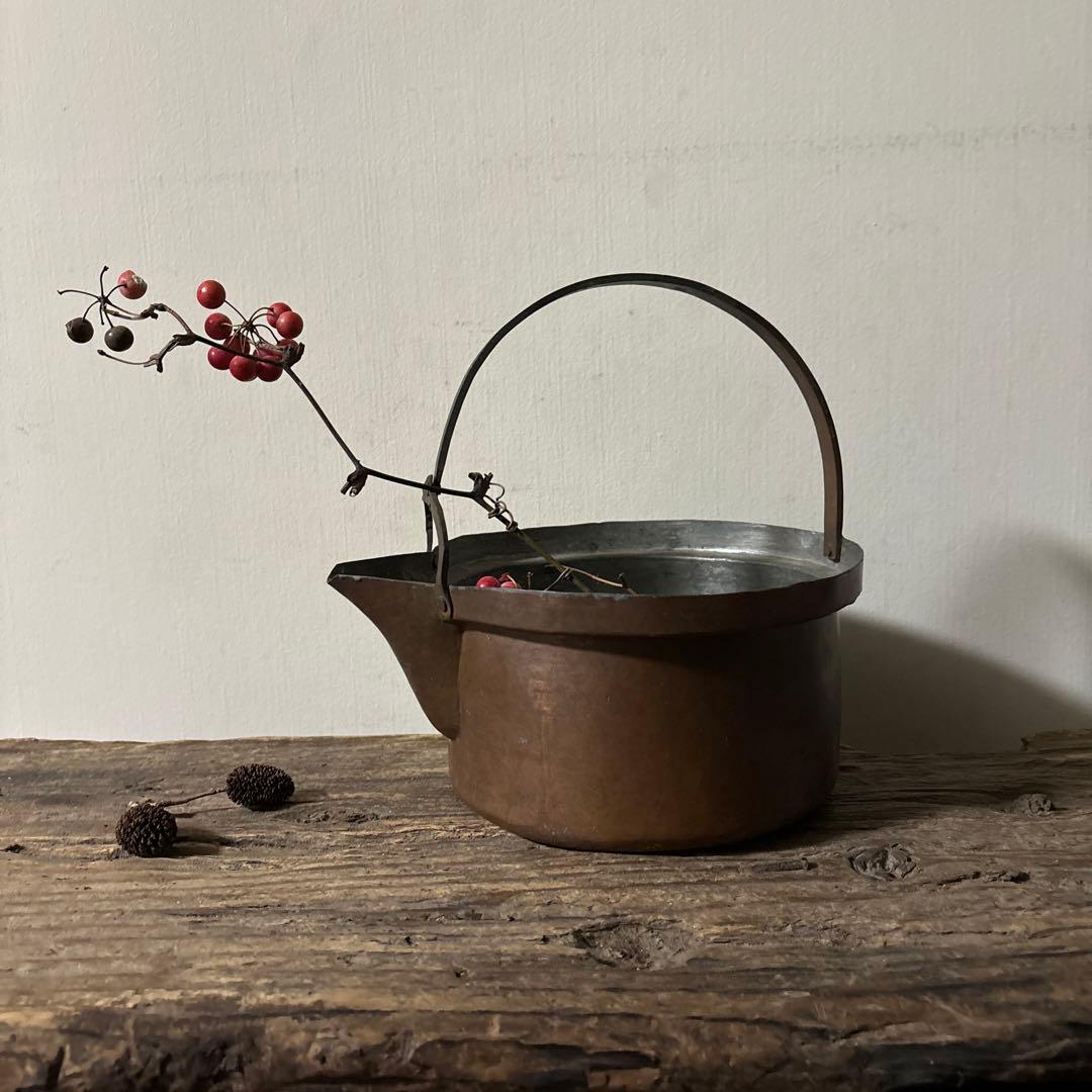 ヴィンテージ 通販ホビー・楽器・アート - シャビー 古い片口銅鍋 ⑥