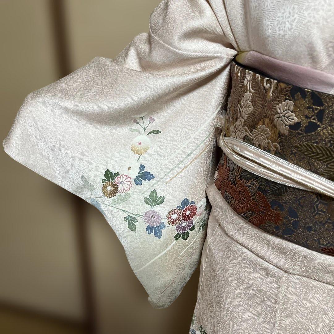 訪問着　鈴乃屋謹製　共八掛　ガード加工　落款あり　身丈156裄68