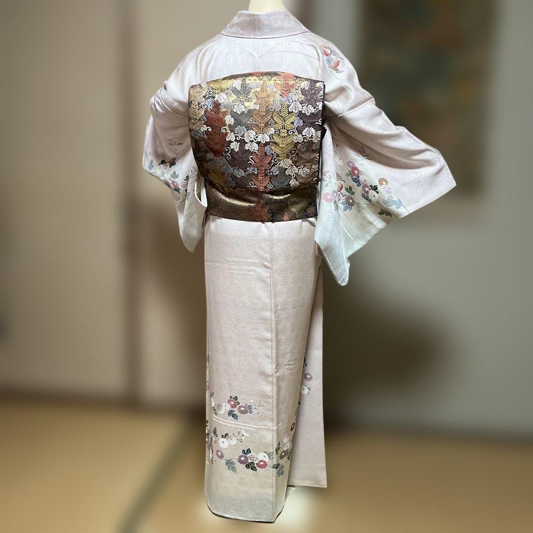 訪問着　鈴乃屋謹製　共八掛　ガード加工　落款あり　身丈156裄68