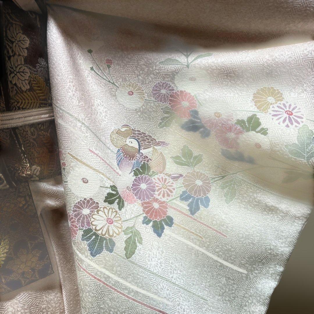 訪問着　鈴乃屋謹製　共八掛　ガード加工　落款あり　身丈156裄68