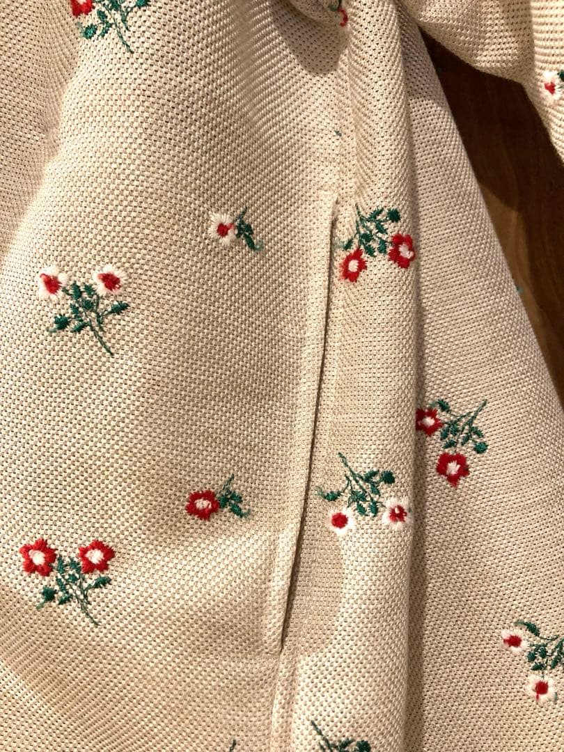 最終値下げ▽ほぼ新品☆TICCA 花 刺繍 シャツブルゾン ベージュ Bshop