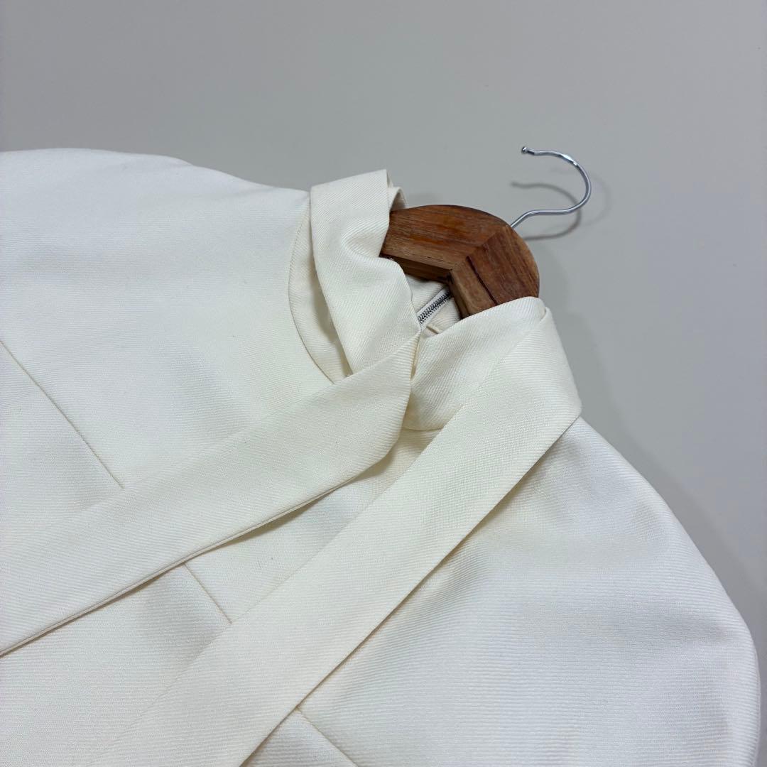 ebure エブール☆ボウタイケープライクカットソー 38 オフホワイト