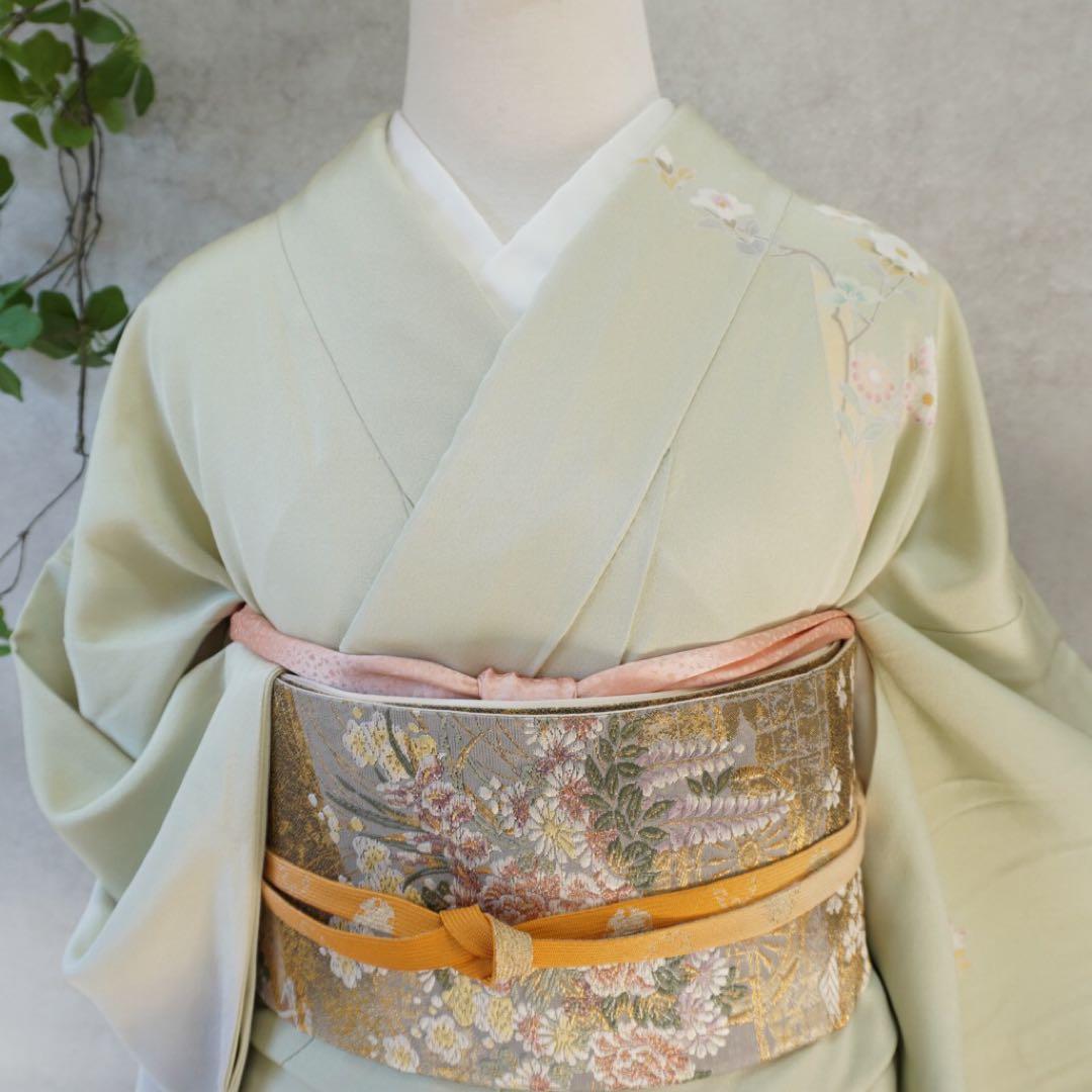 訪問着フルセット 正絹 卒業式 入学式 お宮参り【訪問着、袋帯、帯締め