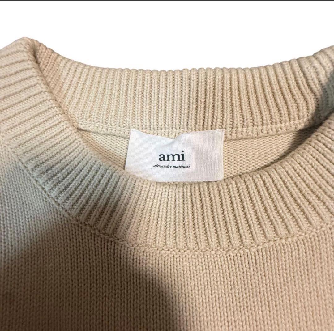 ami paris アミパリ ニット ベージュ Lサイズ - メルカリ