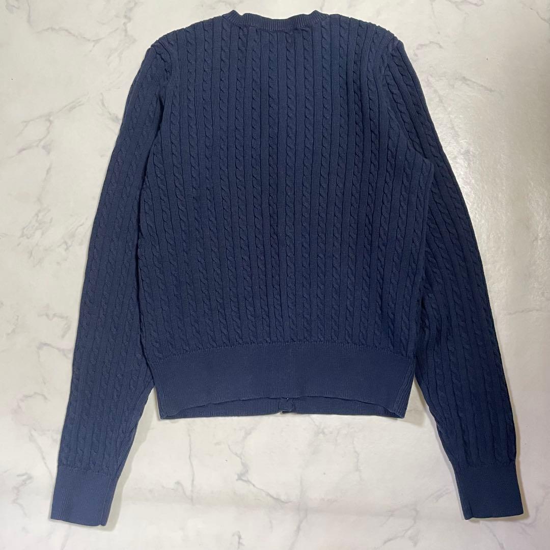 ポロラルフローレン ミニケーブルニット カーディガン ネイビー