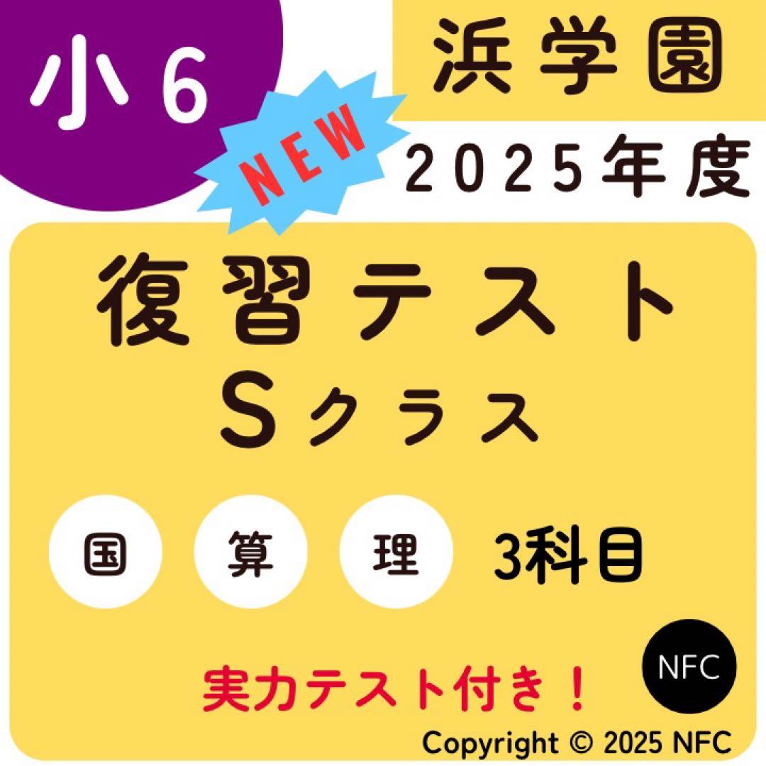 2025年度 浜学園 Sクラス 復習テスト 算数国語理科 実力〜No.39、