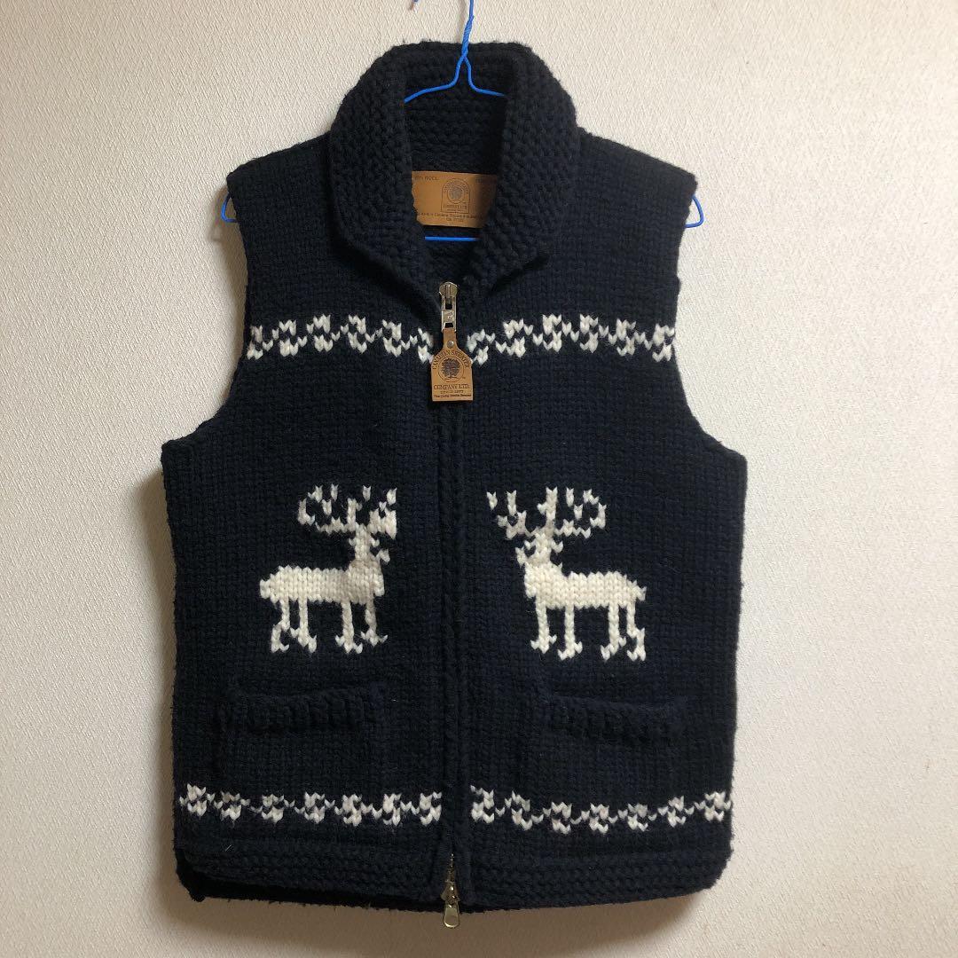 カウチンベスト (ブラック×ホワイト)サイズ38 Amazon | [カナタ] 別注 カウチンニットベスト KV258 6PLY DEER