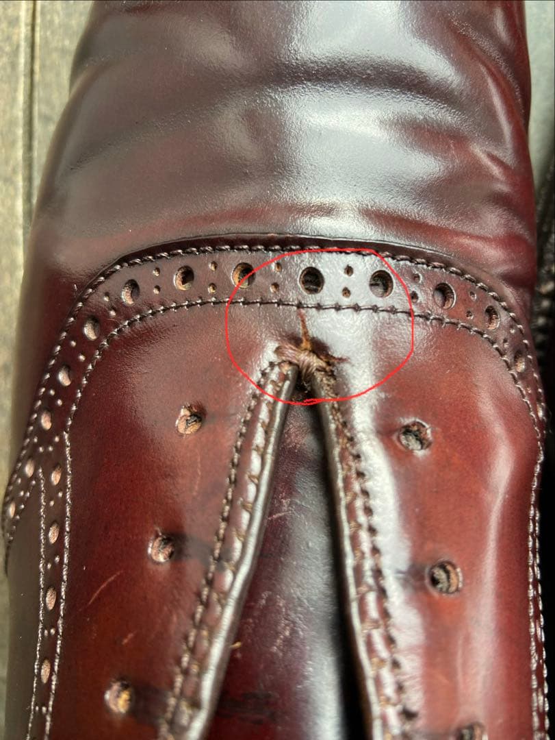 【SHIPS別注】Alden 994 コードバン サドル 6.5D バーガンディ