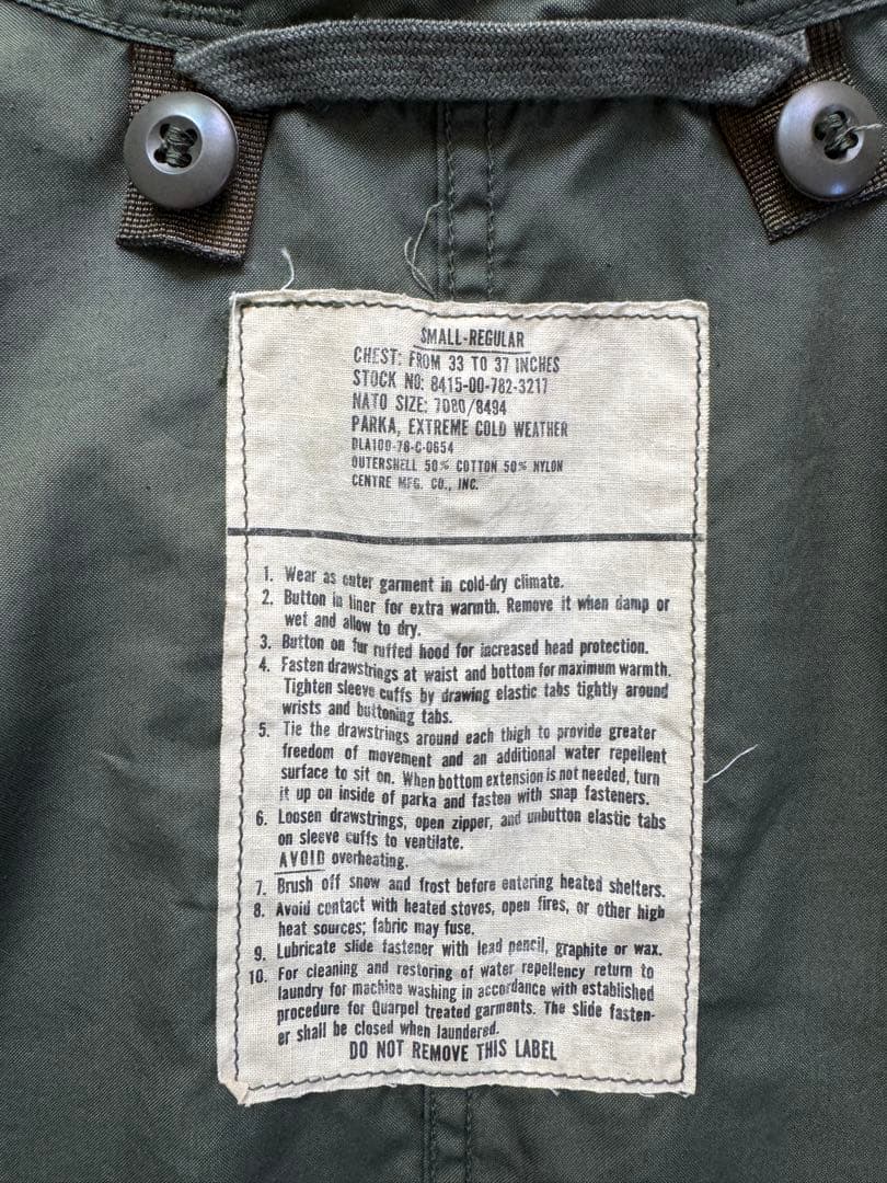 1970's～U.S.ARMY M-65 FISHTAIL PARKA Sサイズ