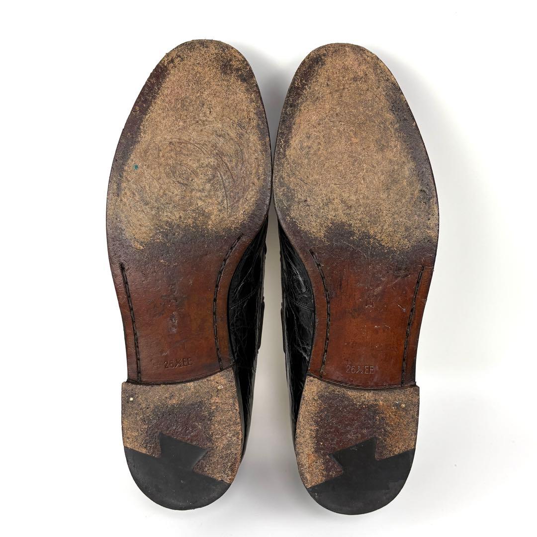 希少　ポロラルフローレン　革靴　ローファー　クロコダイル　ブラック　26.5cm