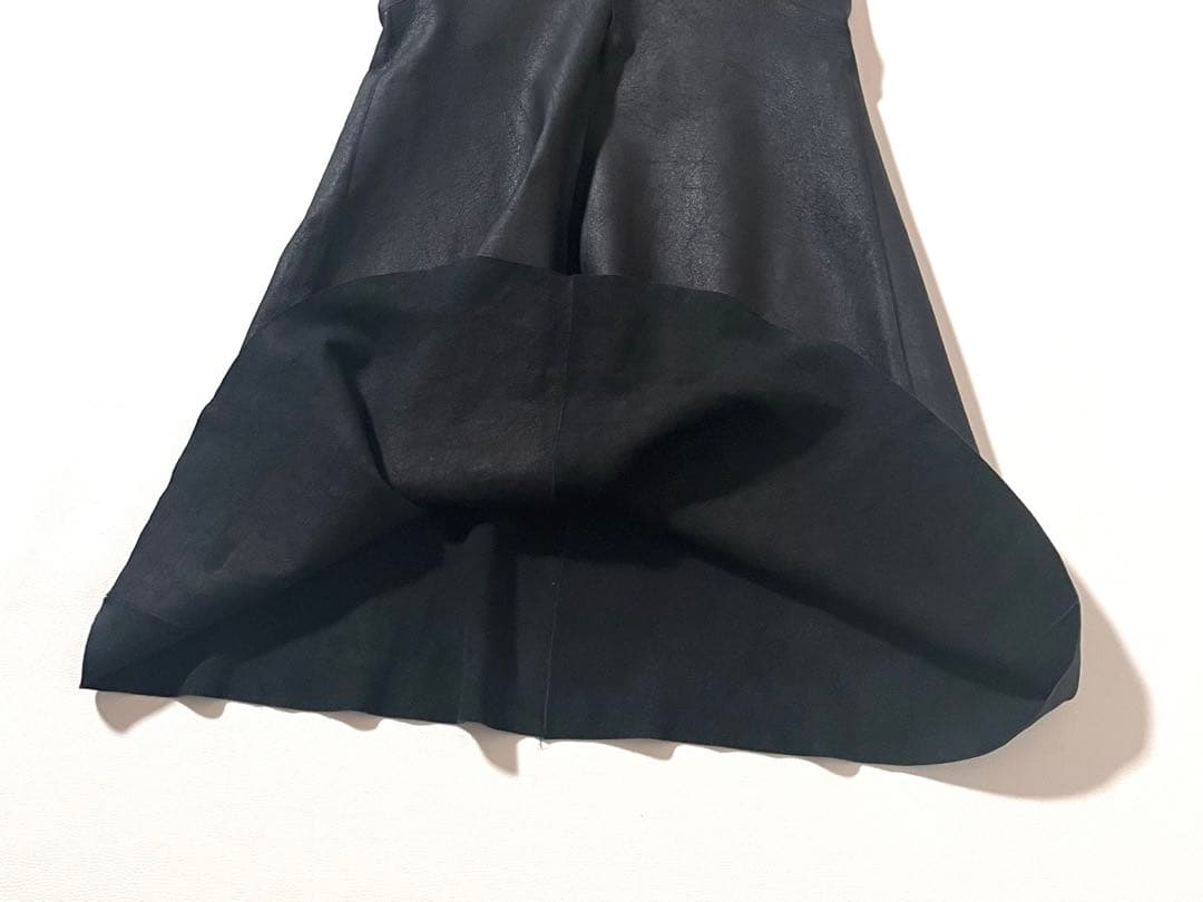 美品】リックオウエンス ラムレザー ワンピース 羊革 ブラック 黒