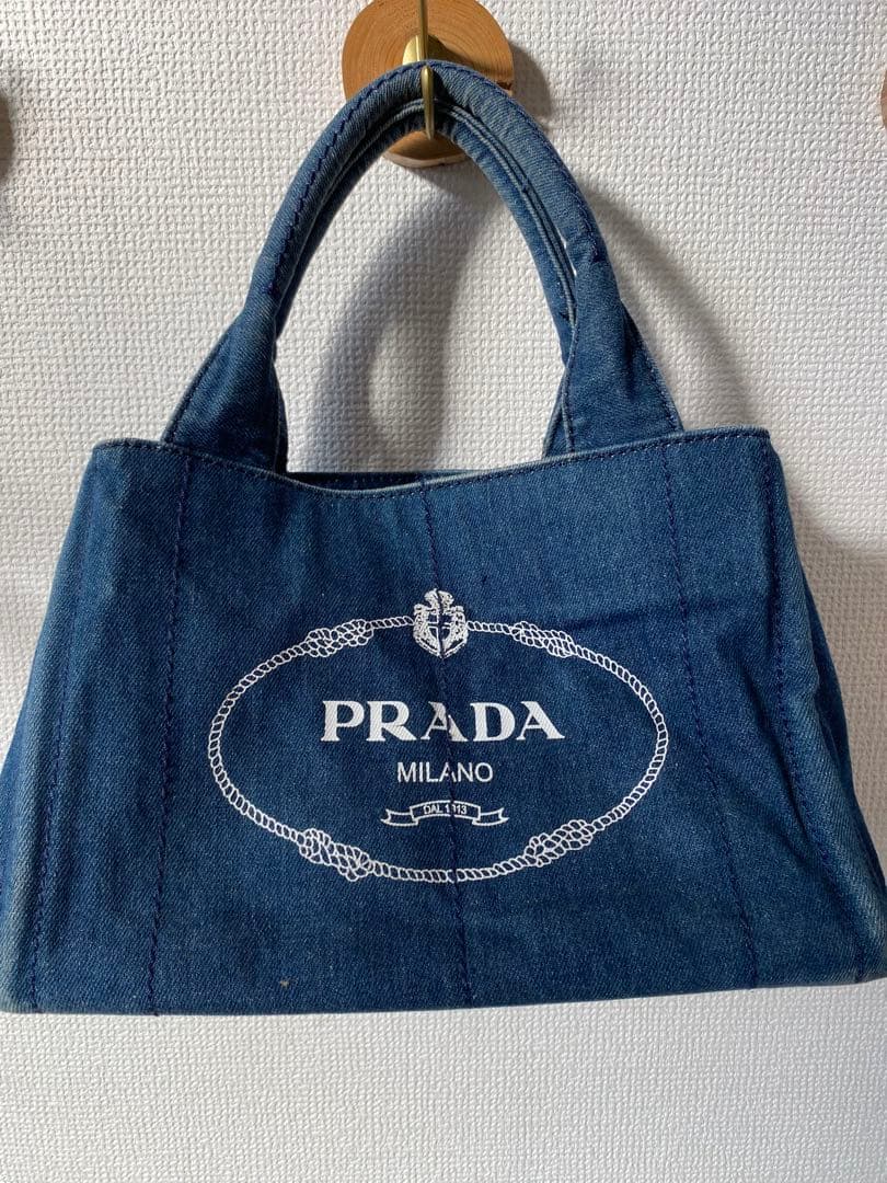 PRADA カナパ　デニム　ハンドバッグ PRADA プラダ カナパ ショルダーバッグ トート バッグ デニム (PRADA