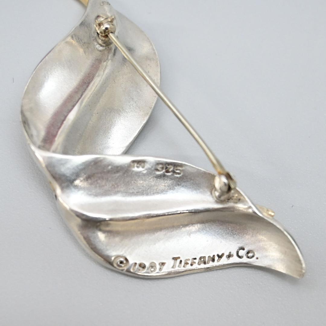 □ 45494☆年 ティファニー ブローチ K18 925 コンビリーフ