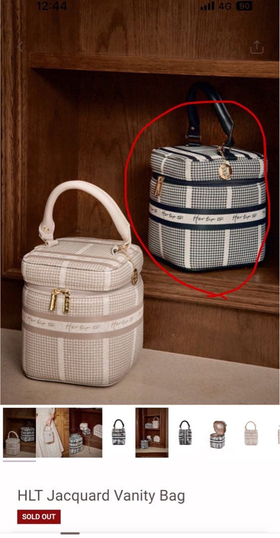 HLT Jacquard Vanity Bag シルバー F