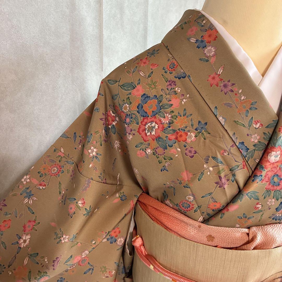 小紋 フルセット 着物 正絹 ロング丈 小花好きさん 大人の小花 J5