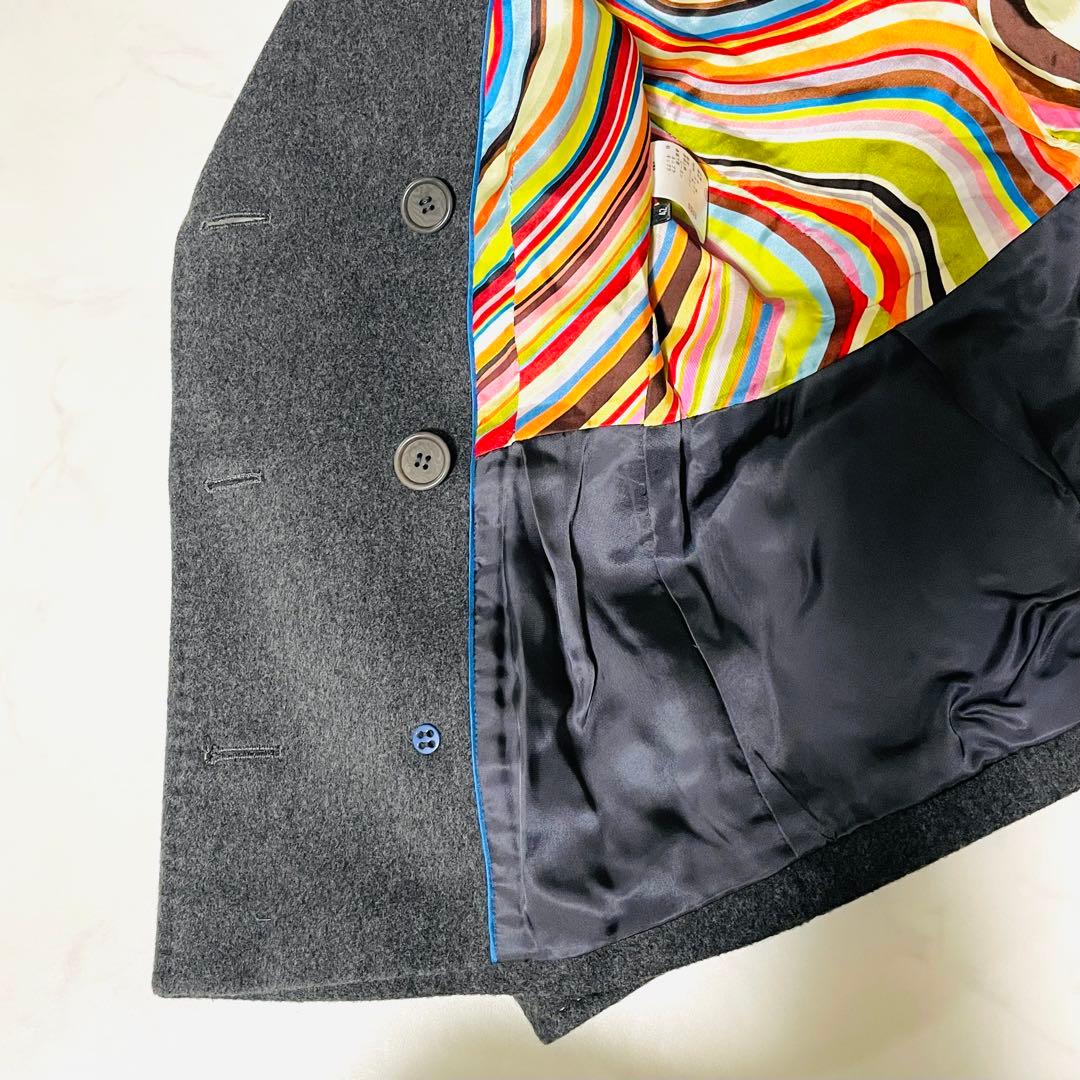 海*男様 美品✨ ポールスミス ピーコート カシミア混 マルチストライプ