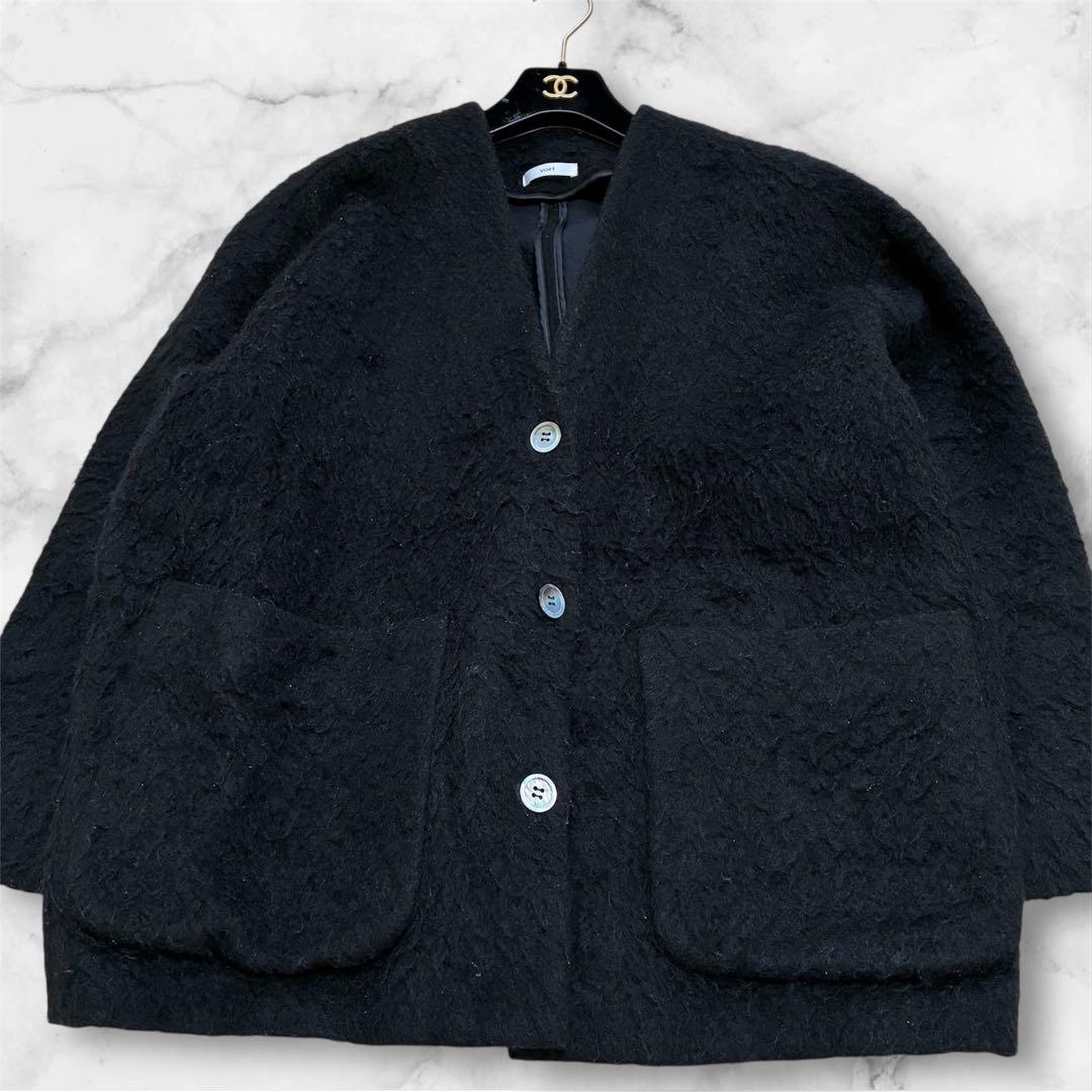 大人気商品】yoriウール モヘア シャ ギージャケット カーディガン F