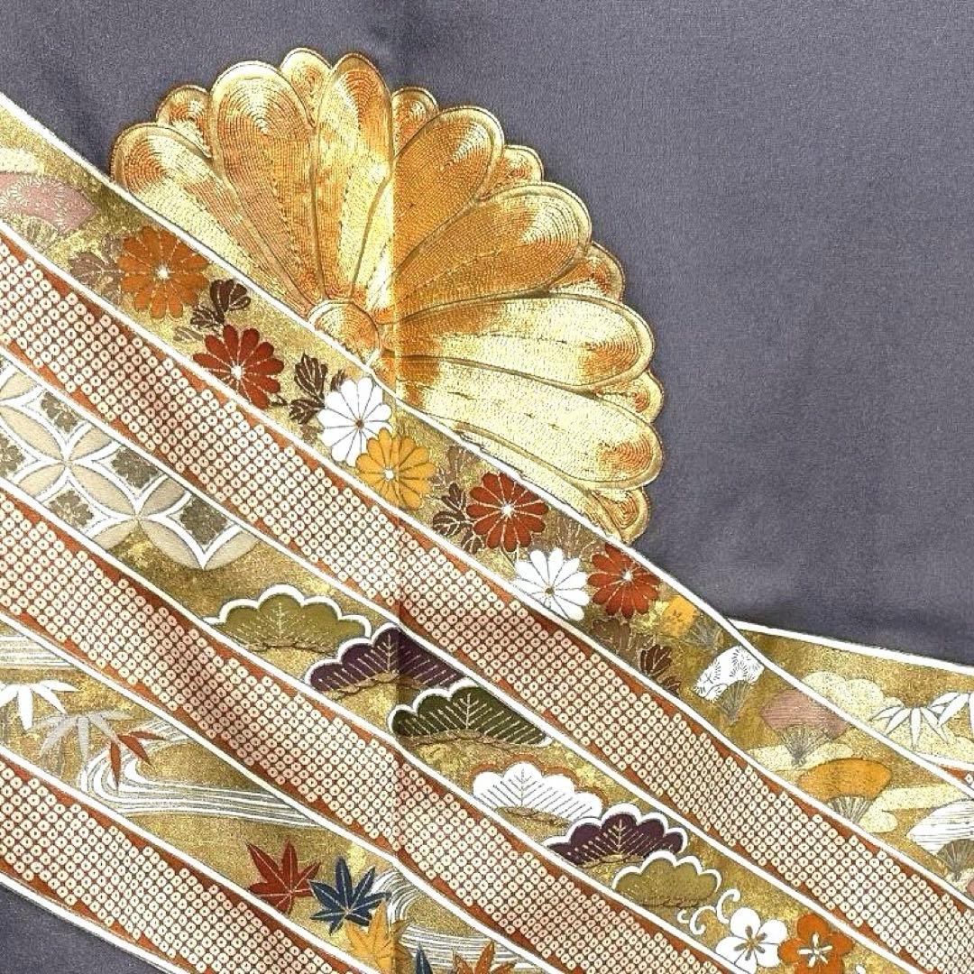 色留袖 金駒刺繍 三つ紋 菊花 七宝 青海波 松竹梅 着物 092a u - メルカリ