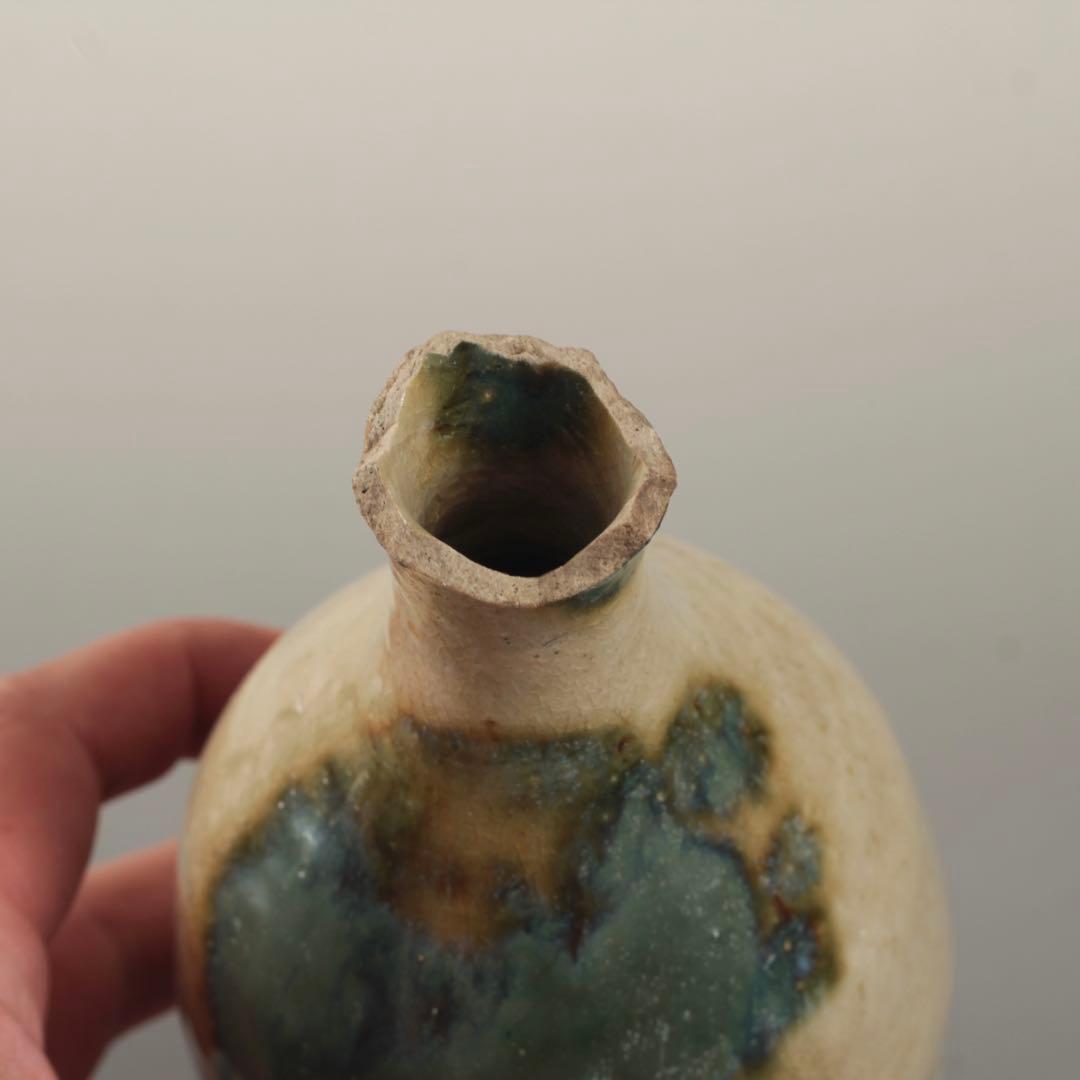 織部 黄瀬戸 美濃 緑釉掛け 徳利 古美術 古道具 酒器 アンティーク