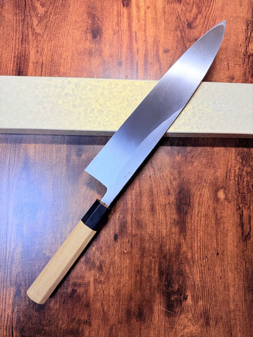 堺打刃物】身卸 出刃 白ニ鋼 包丁 9寸 水牛八角柄 - メルカリ