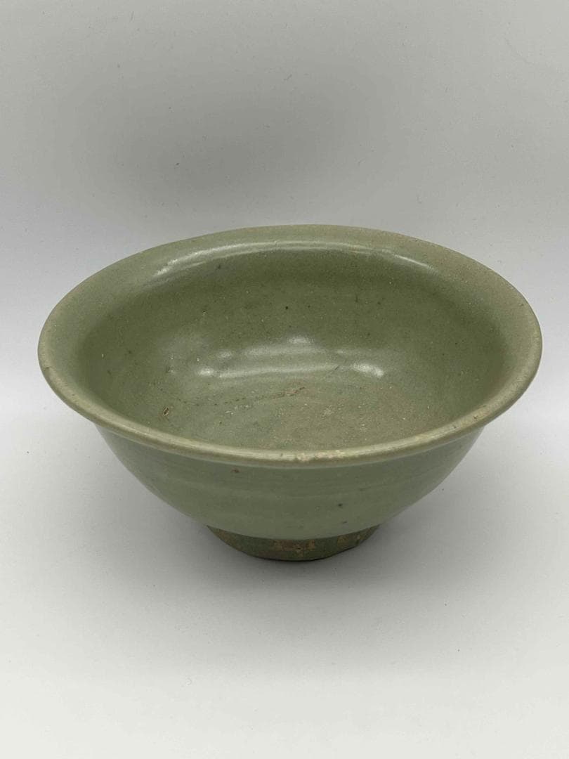 元時代 青磁 龍泉窯碗 青磁茶碗 唐物 古賞物 時代物 旧家蔵出し(