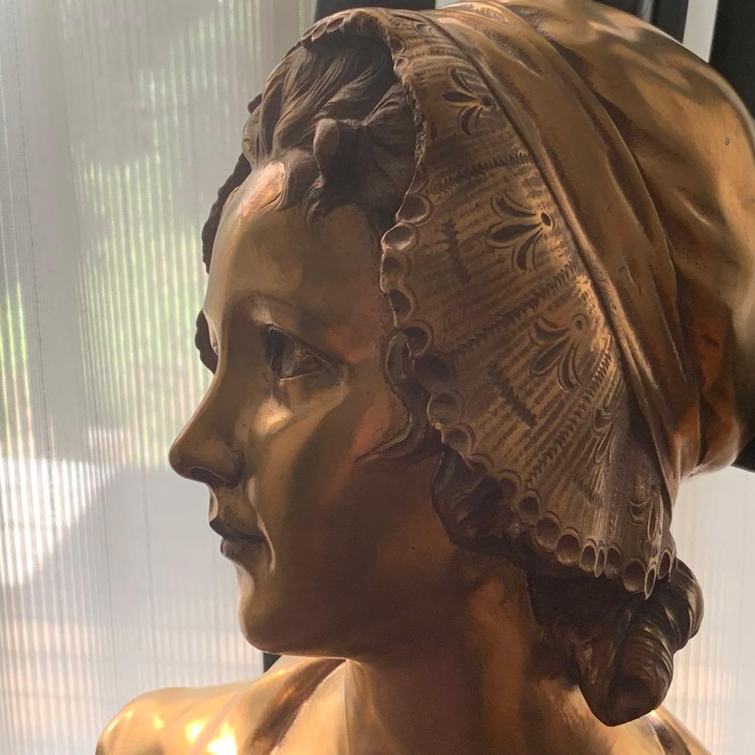 A. GORI ブラス製 女性胸像 約27cm