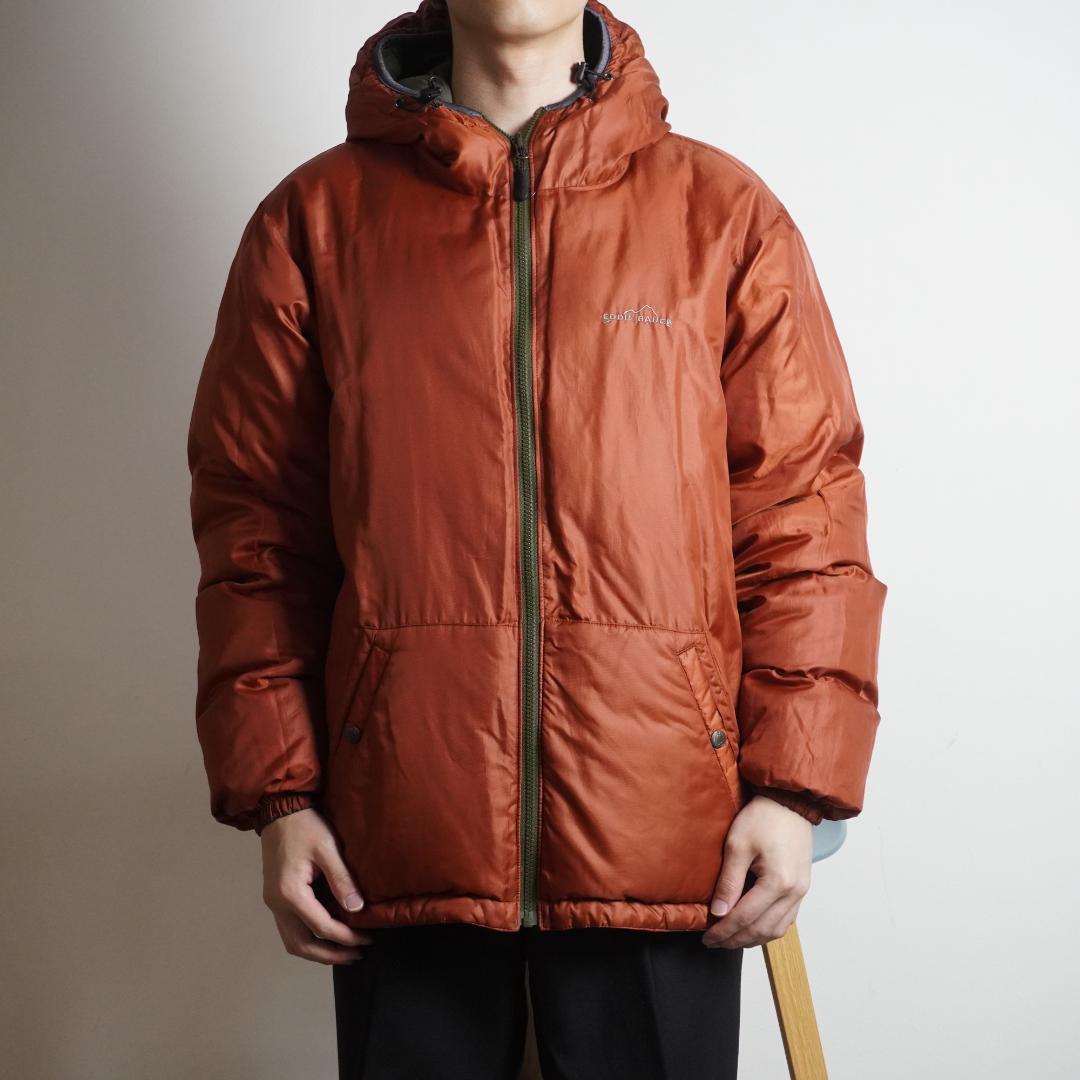 Eddie Bauer リバーシブルダウンジャケット オレンジカーキ/YW55