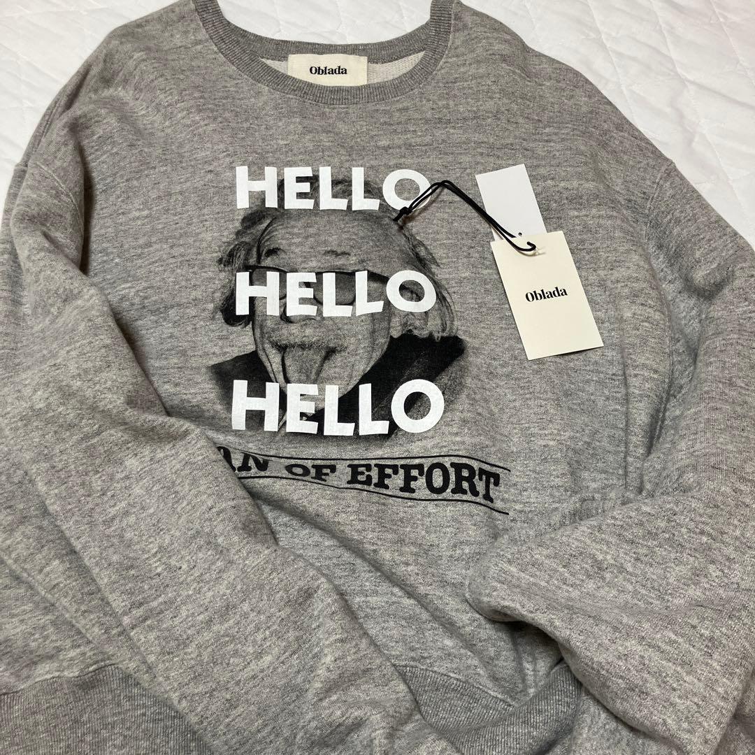 oblada オブラダ HELLO SWEATハロースウェット アインシュタイン oblada - HELLO SWEAT / アインシュタイン / プリントスウェット