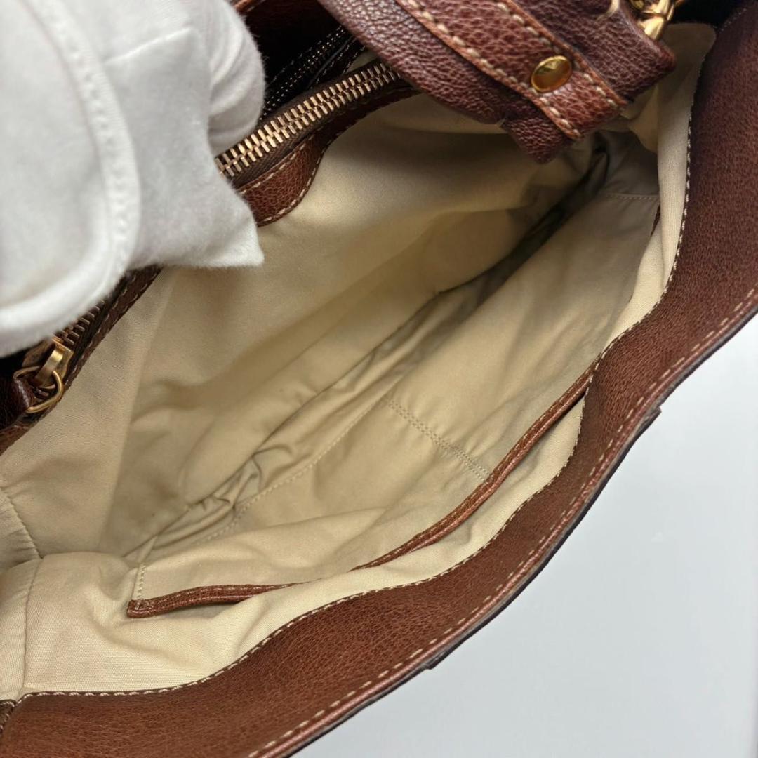 トッズ ホーボー ワンショルダー ショルダーバッグ ブラウン ゴールド