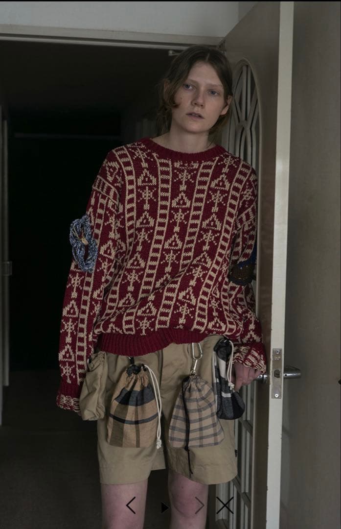 SUNSEA 27th REBUFFAT SWEATER BORDEAUX 3 - トップスどこで 買える か