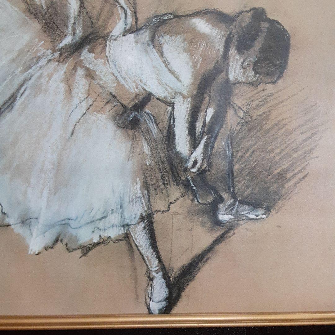 エドガー・ドガの靴下をなおす踊り子/布キャンバス高級複製名絵画