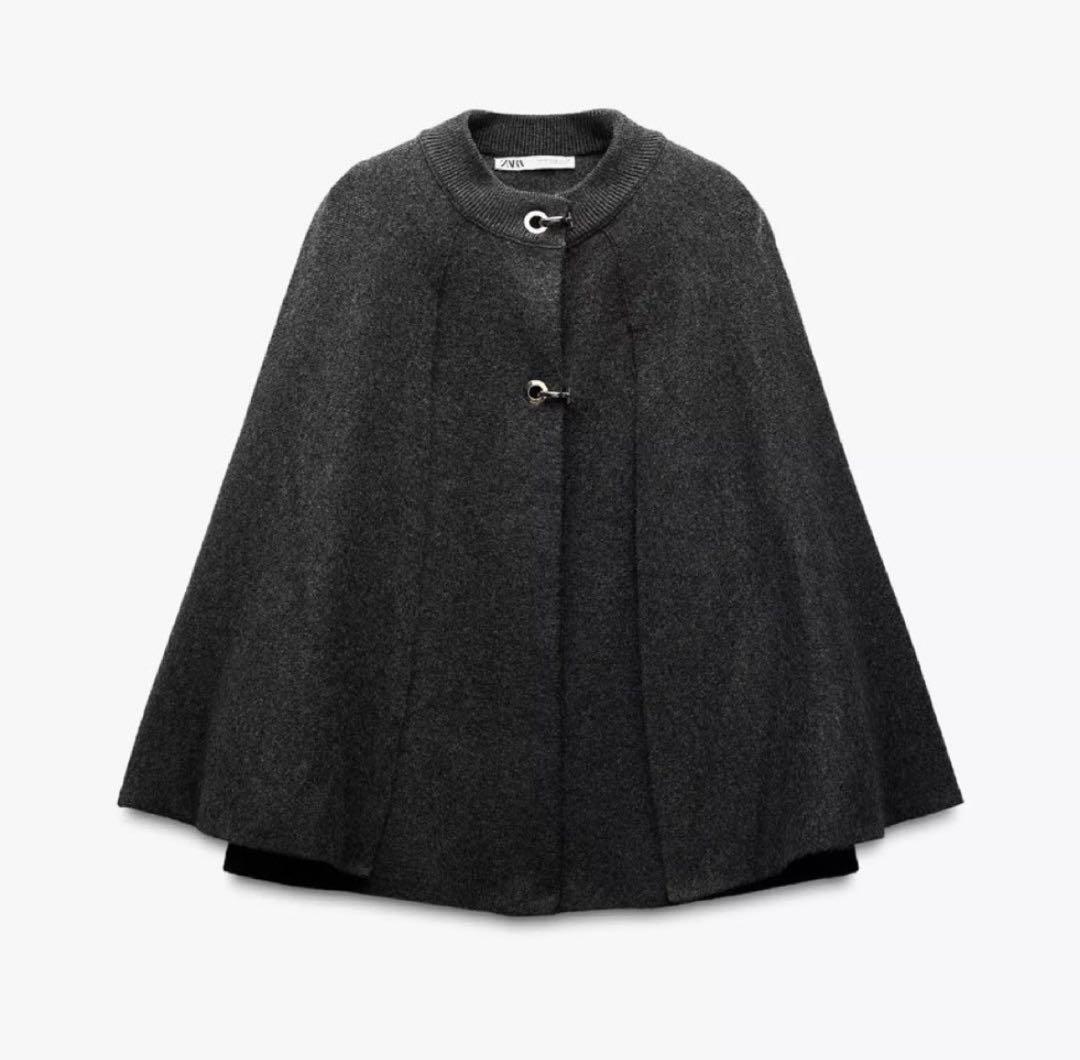 ZARA グレー ケープコート S ZARA ザラ ニットケープコート S - メルカリ