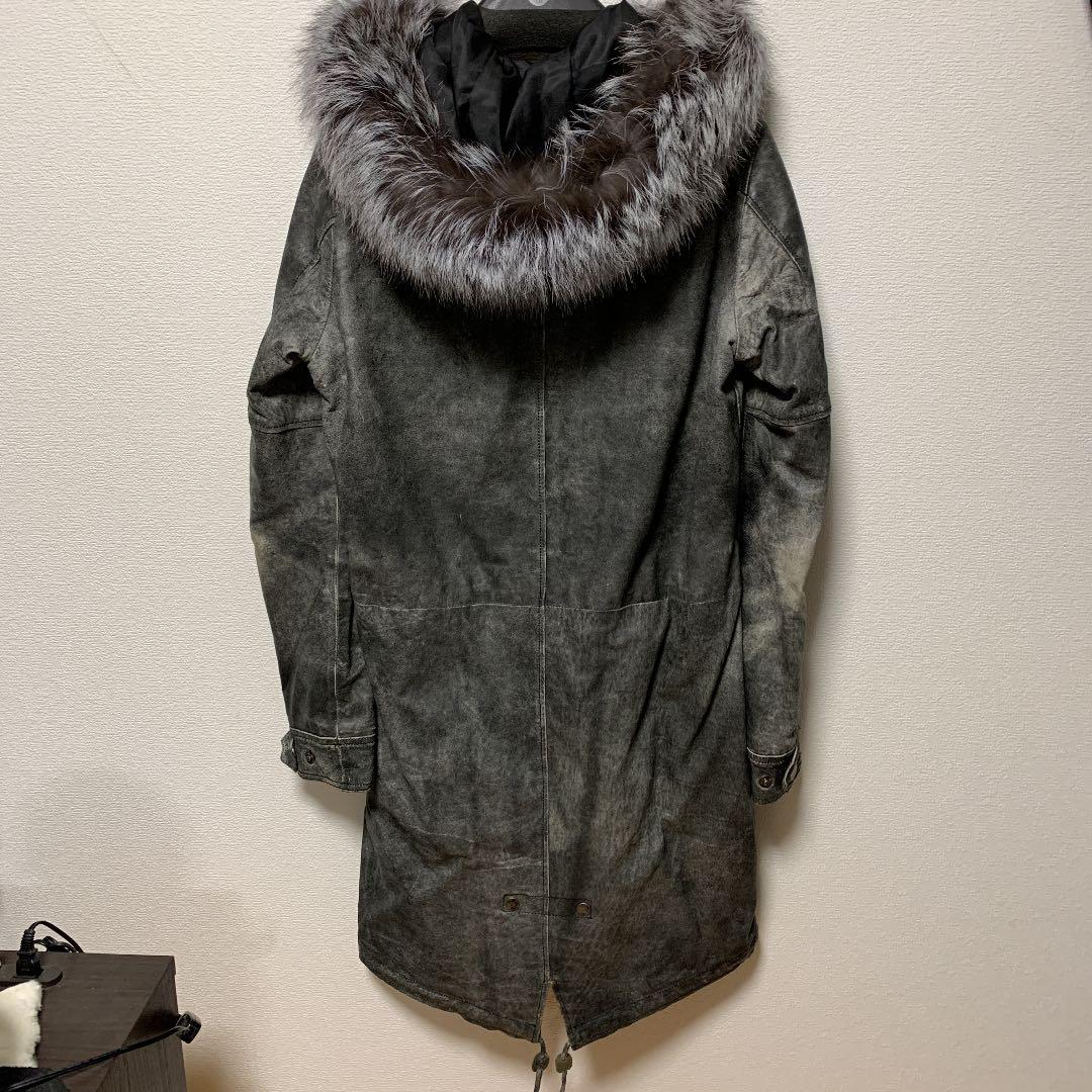 memhim シルバーフォックスファーモッズコート