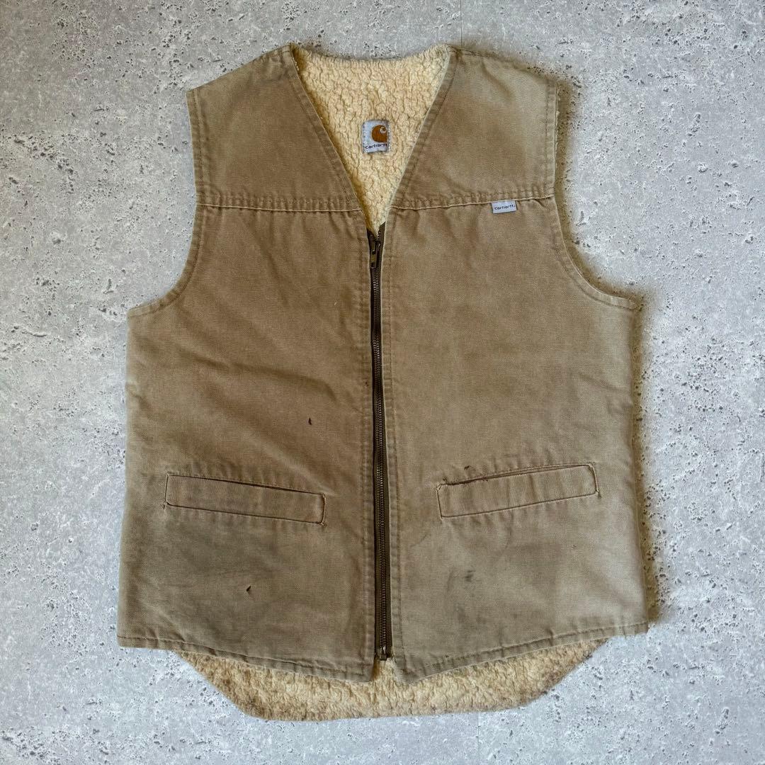 80's USA製 carhartt カーハート 星タグ ダック ボア ベスト - メルカリ